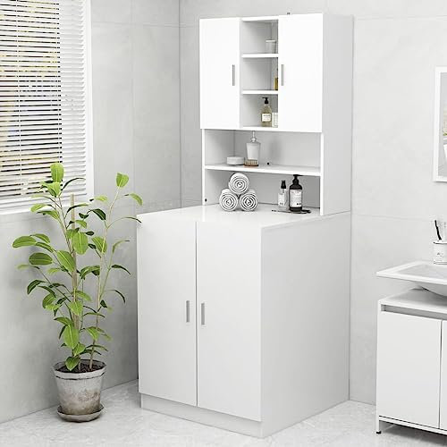GuyAna Mobile per Lavatrice Bianco 70,5x25,5x90 cm,Casa e Giardino,Accessori elettrodomestici,Accessori lavatrici e asciugatrici,Accessori per lavatrici e asciugatrici(SPU:808386)