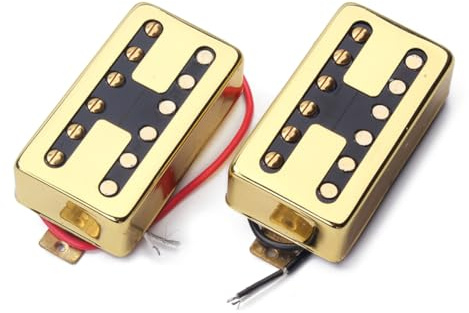 Goldener Gmc41 Humbucker Tonabnehmer für E-gitarre Metall | Doppelspulen Ausführung, Wachsimprägniert, Kontrollierte Höhen und Rauschen
