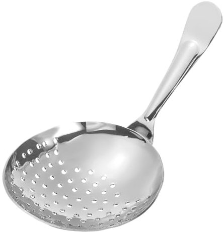 QUARKZMAN Julepe Colador, 1uds - Inoxidable Acero Cóctel Colador, Bar Colador para Bebidas, Colador Cuchara para Bartender (Plata, 155mm)