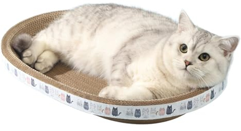 Caja de cartón para gatos – Poste rascador para gatos | Juguete rascador para gatos para moler garra, protector de muebles para proteger sofá, suelo, cortinas, colchón