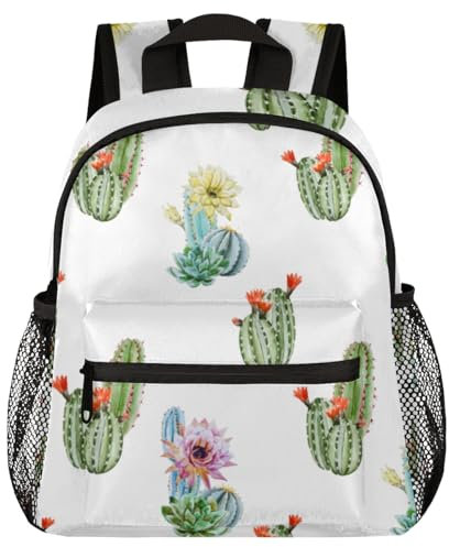 TropicalLife Kaktus-Kinder-Rucksack für Mädchen, Jungen, Kinder, Kaktus-Blumen, Kleinkind-Rucksack, Büchertasche, Schule, Reisen, lässiger Tagesrucksack, farbig, One size