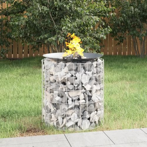 Gabionen Feuerstelle 50x50 cm Garten Pflanzkasten Steinkorb Gabionenkorb Gartengabionenkorb Verzinktes Eisen für Außen Terrasse Garten Grill