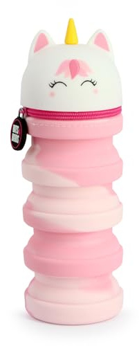 Grafoplas Pop It Silikon-Etui Einhorn Bubbles, Rosa, 19,5x6,5cm, Teleskop-Einhorn