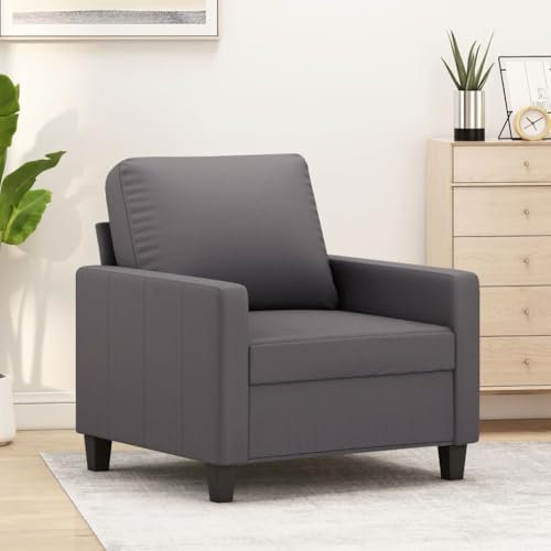 ZEYUAN Sessel Grau 60 cm Kunstleder, Relaxsessel, Fernsehsessel, Kinosessel, Gaming Couch - 359129