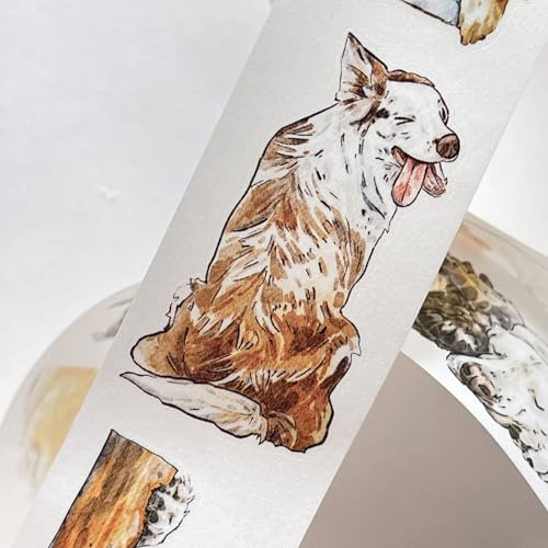 RICHTAPES Seahorse Forest Vol5 A28 Wang~,Cute Dog/Puppy Theme,Pre-Cut Washi Tape Stickers,Original Design,for Scrapbook Supplies,Scrapbook Tape Stickers,Junk Journal Supplies