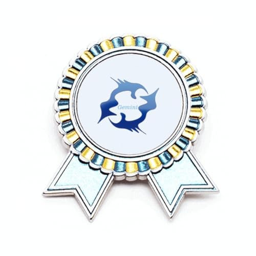 Anstecknadel mit Fisch-Mode-Label, Art-Deco, Anstecknadel, Gewinner-Auszeichnung, Medaille, M, Metall