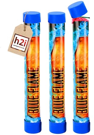 h2i Bengalo Blau – 3 Stück – ca. 40 s – F1 Bengalfackel für dekorative Lichteffekte – Handfackel & Lanzenlicht für Partys und Outdoor‑Event