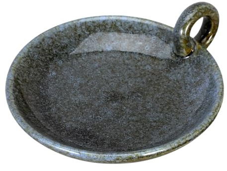 HYTROVE Kerzenhalterplatte Mit Griff Keramik-Kerzenhalter Im Vintage-Stil Rundes Kerzenhaltertablett Für Stabkerzen Kerzenablage Für Esstisch Spa-Deko Hochzeit Feiertagsparty