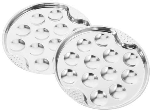 LABRIMP 2piezas Sartén Inoxidable Para Cocinar Huecos Para Cocinar Caracoles Ostras y Aperitivos Reuniones y Barbacoas