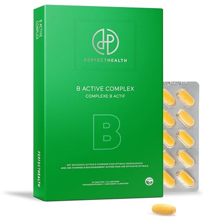 Perfect Health - Vitamine B Complex Bio - Énergie, Système Nerveux, Immunité & Concentration - 90 Comprimés Vegan - B1, B6, B12, B9 - Forme Active, Haute Absorption