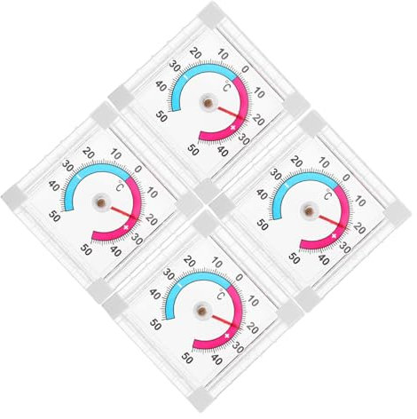 YARNOW Thermomètre Extérieur Fenêtre Lot de 4 Thermomètre à Aiguille Haute Précision Jauge Température Intérieure/Extérieure Facile à Installer pour Maison Garage Terrasse Portes et Fenêtres