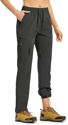 Rdruko Womens Hiking CargoTrousers with 4 Pockets, Dark Gray S
