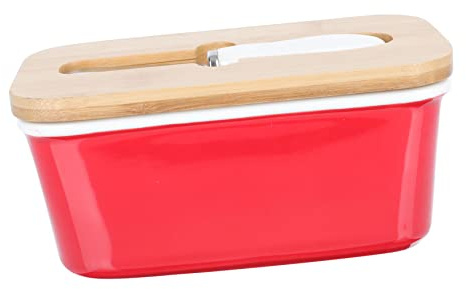 iplusmile Boîte à Beurre Céramique Multifonction Avec Couvercle Étanche Et Cutter Boîte De Conservation Saine Adaptée Pour Beurre Et Fromages Rangement Pratique Pour Snacks Et Apéritifs