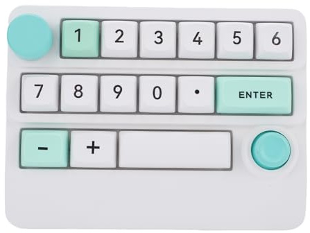 YUEHISY Wireless RGB Mechanische Numerische Tastatur, 15 Taste mit Makroprogrammierbarem Joystick -, Modus für PC -Laptop -Spiele (Weißes Grün)