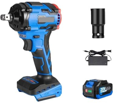 ZGJIAJU Avvitatore Elettrico Senza Spazzole Da 1000 N.m Utensili Elettrici Ricaricabili Senza Fili Da 1/2 Pollice A 3 Marce For Batteria Da 18 V Coppia Elevata(1 Battery-Set A)