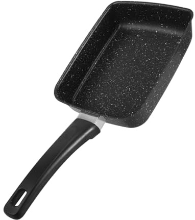 Mikinona Rectangular Nonstick Skillet Black Iron and Thick Bottom