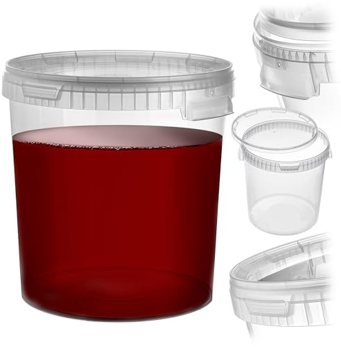 KADAX Fernisshink 33 l med lock och bärhandtag, vinbehållare av plast, jäsbehållare för vintillverkning, stor hink för jäsning av vin eller öl