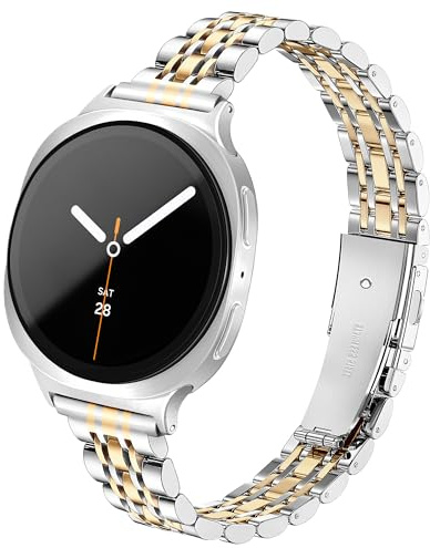 Ocaer Kompatibel mit Samsung Galaxy Watch 8/7/6/5/4 Armband 40mm 44mm, 8 Classic/6/4 Classic 42mm 43mm 46mm 47mm, 5 Pro 45mm, Elegant Metall Watch Armband, Edelstahl Band für Damen Frauen