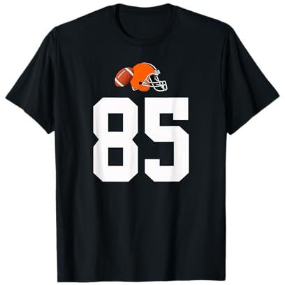 Americano Fútbol Casco Estilo Vintage Número 85 Camiseta