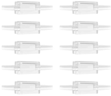 BE-TOOL 10 valvole di ritegno per acquario, 4 mm, bianche, unidirezionali, trasparenti, valvole di non ritorno, protezioni per pompe, per tubi aerei, accessori per acquari