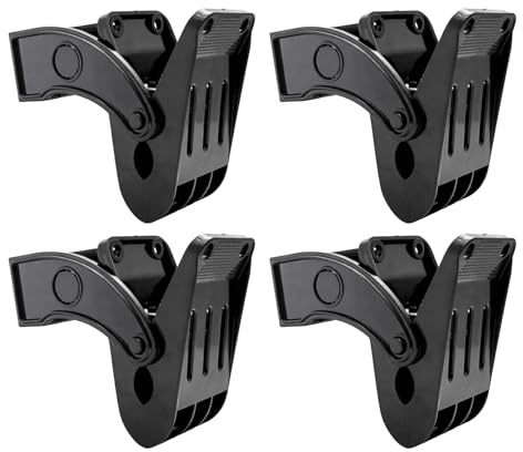 EVERGOODS 4PCS Heavy Duty Mat Clamps Car Wash Floor Mat Clamps,Wall-Mounted Car Mat Cleaning Clip,Multi-Purpose Anti-Slip Spring Clamps for Large Towel&Doormat Auto Detailing Tools (Black)