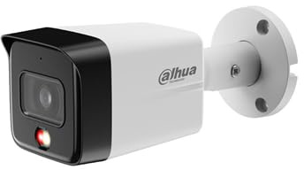Dahua Telecamera IP Smart Dual Light da 6 MP per esterni con rilevamento umano, microfono integrato, visione notturna IR e luce calda 30 m, ottica fissa 2,8 mm, protezione IP67, alimentazione 12 V CC