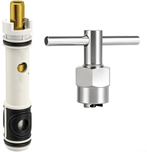 CWOQOCW Cartuccia per rubinetto in rame con valvola a maniglia singola con set di strumenti per la manutenzione di impianti idraulici domestici, colore bianco (1225+ strumenti)