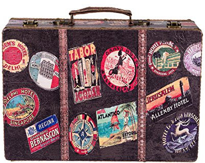 Birendy Truhe Kiste KD 1291 Koffer, Kofferset, Holztruhe mit edlem Leder bezogen XL