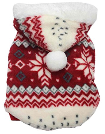 SAMGU Hundekleidung Warm Weihnachten Hundepullover Kapuzenpullover Rot M