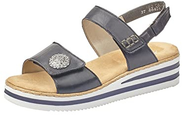 Rieker Sandales de pêcheur V02c8 pour femme, Bleu marine 14, 42 EU