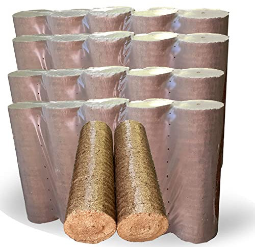 LanDixx Rundholzbriketts 4 x 10 kg Holzbriketts 40 kg große runde Briketts - Ofenbriketts - Holzbriketts - Günstige Alternative zu Brennholz - Geringer Ascheanteil!