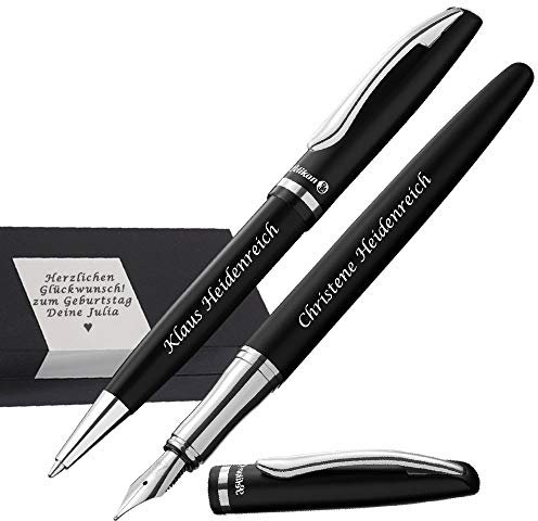 P E L I K A N Kugelschreiber und Füller im Set Farbe Mattschwarz mit Gravur als Geschenk & Wunschsymbol Geschenkverpackung Jazz Elegance PS28 - direkt online gestalten ! Schreibset mit Gravur