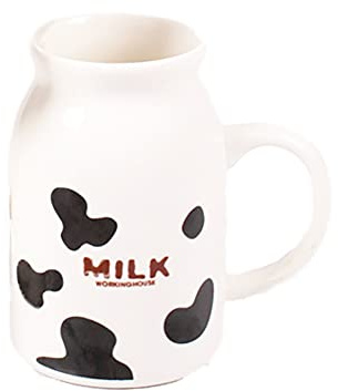 ZaH Milk Bottle Mug Ceramic 8oz Morning Mugs for Home Office School Restaurant Club Party, Milk Cup Novelty Coffee Mug Water Juice Cups, Milk