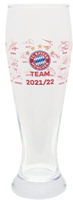 FC Bayern München Weißbierglas - Signature 2021/22 - Unterschriftenglas Bierglas FCB
