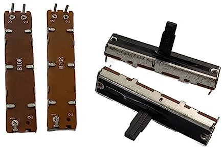 JMORCO SC-302N 45 mm Single-Link-Potentiometer mit geradem Schieber B10k mit Mittelgriff, 15 mm MC-Rückfuß, 5 Stück