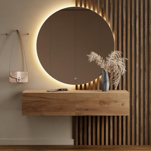 Planetmöbel Flur Möbel Garderobe 140 cm Hängeschrank | Kompaktgarderobe, Garderobenschrank schmal mit Klappe, Dielenschrank mit Stauraum, Wandgarderobe hängend / stehend