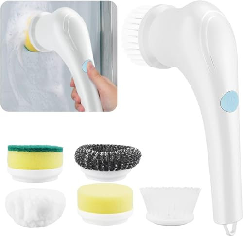 BLWL Electric Brush,Brosse Electrique Nettoyage, Rechargeable multifonctionnelle avec 7 Têtes de Brosse Remplaçables, pour Salle de Bain, Cuisine, Voiture Le, Coins de Sol