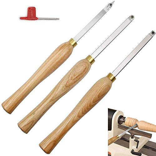 BomDog Drehmeißel, 3-Teiliges Hartmetall-Holzdrehwerkzeug Mini, Runde Diamant-Vierkant-Holzdrehwerkzeuge Mit Bequemen Griffen, Holzbastler Oder Zimmermann