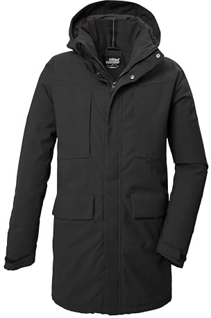 killtec Uomo Parka funzionale con cappuccio senza zip KOW 80 MN PRK, schwarz, XXL, 41848-000