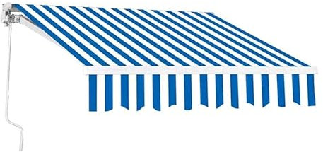 CMYCYDDPLY Balkon Markise, Manuell Einziehbare Markisen for Terrasse, Terrassenmarkisen, mit Manueller Kurbel for Deck, Balkon, Hof(Color:Blue,Size:350x300cm)