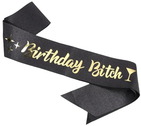 Birthday Bitch Satin Sash, It's My Birthday Bitches Glitter Sash for Girl Women 20th 21st 30th Birthday Party Supplies Celebrate Party Decoration