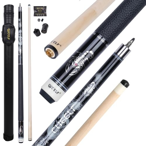 CUEELF Scorpion Billard-Queue-Stick aus kanadischem Ahorn, 147,3 cm, mit geringer Ablenkung, professionelle Billardqueues, 553 - 595 g Queue-Stick