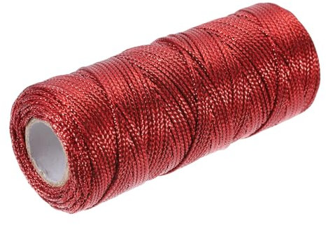 QUARKZMAN Baumwolle Seil Gedreht Geflochten Seil Kordel Rot 100m/109 Yard 1.5mm Durchmesser für Wand Behang Pflanzen Aufhänger Stricken Makramee Knoten