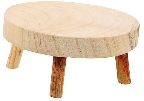 COLLBATH Tortenständer Aus Holz Kleiner Holzhocker Obstständer Praktischer Hocker Für Zuhause Rustikaler Kuchenhalter Mit Stabiler Struktur Multifunktionaler Dessert-präsentationshocker
