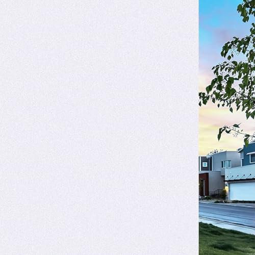 XUEDNGM Pellicola Opaca per Vetri Finestre 65 x 200 cm Adsorbimento Elettrostatico, Privacy, Riutilizzabile Pellicola per Finestre Autoadesiva, per Ufficio e Casa, bianco opaco