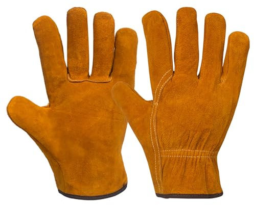 XIAWEBO Schweißerhandschuhe mit Komfortablem Futter, Hitzebeständige Kochhandschuhe, Arbeitshandschuhe für Metallschmelzen, Schmieden