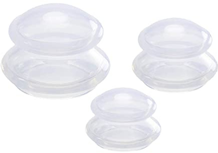 Lot de 3 ventouses en silicone pour massage des épaules, des bras, du corps Transparent