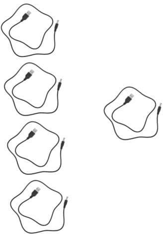 MAGICLULU 5st Ladekabel Für Den ülleimer Usb-ladekabel Usb-netzkabel Dc-ladekabel Usb-zu-dc-adapter Intelligentes ülleimer-ladegerät Dc-buchse-ladekabel Ersatz-ladekabel Black Plastik