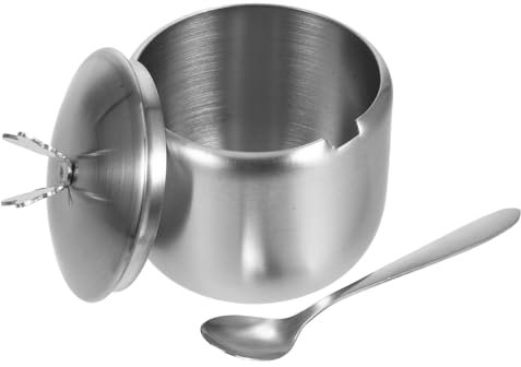 LABRIMP 1juego De Tarros Inoxidable Para y Condimentos Con Tapa y Cuchara Recipiente Para Cocina Para Especias y Azúcares Para De