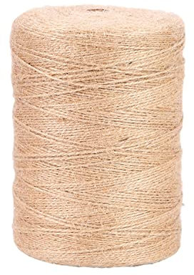 TWALOTPEX Hilo de Yute y Cordel de Yute Cuerda de Yute Resistente for Embalaje, 1000 Metros de Longitud, Ideal for el hogar y la jardinería.(Diameter 1.5mm)